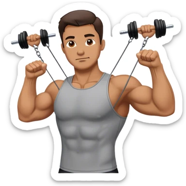 guy cable crossover pec exercise sticker