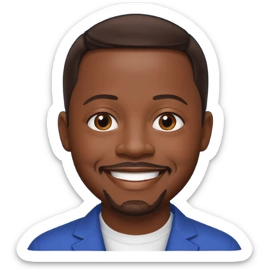 Martin Lawrence with dark brown hair sticker