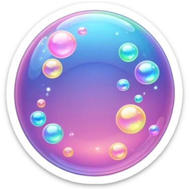 pink sparkling bubble sticker