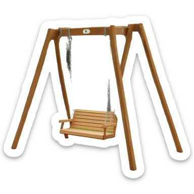 Backless seat swing set wood, metal sticker