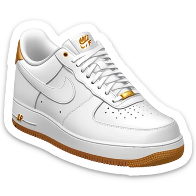Classic white Nike Air Force 1 low top sneaker with air cushioning sticker
