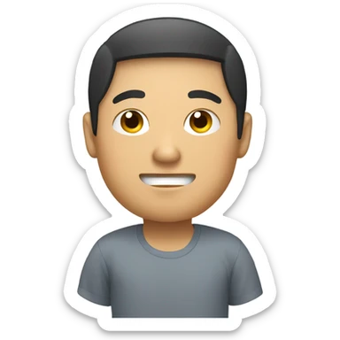 Asian guy with bowl of ramen sticker