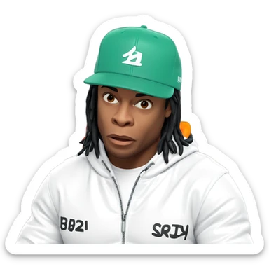 cool guy in white jacket sticker