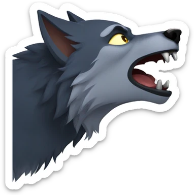 Werewolf howling sticker