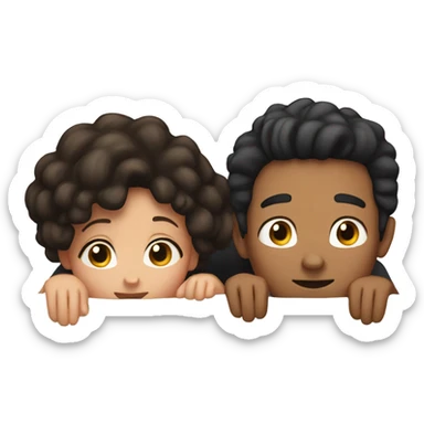 The person lying down is a girl and the boy has black hair sticker