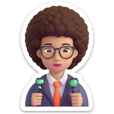 light skin nerd with afro sticker
