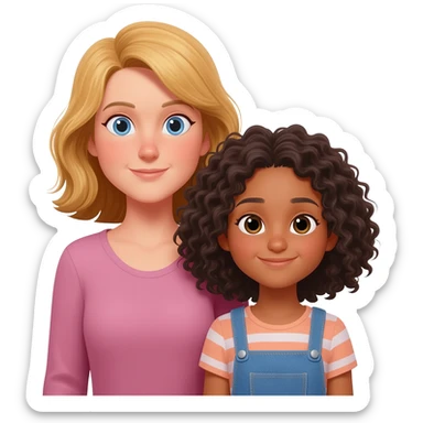 madre rubia e hija morena adolescente sticker