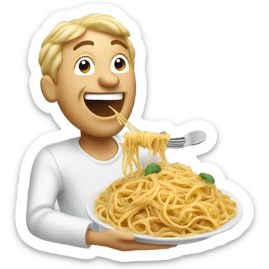 man loving pasta, he loves pasta au much, he can eating pasta everyday  sticker