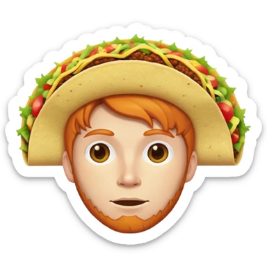 Ginger person with a taco head  sticker