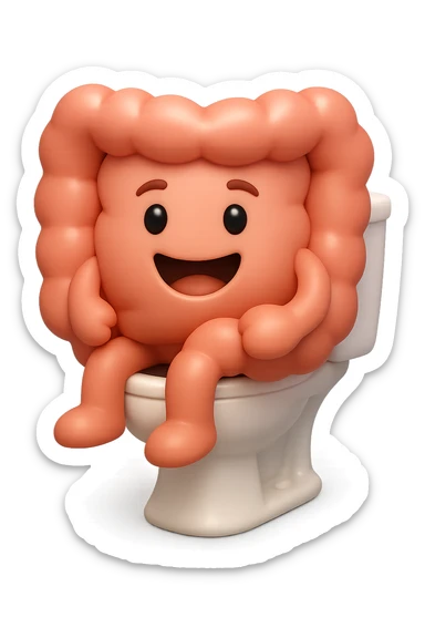 EMOJI STILE IPHONE 3D DI intestino felice seduto sul wc  FALLO MOLTO REALISTICO IN 3D sticker