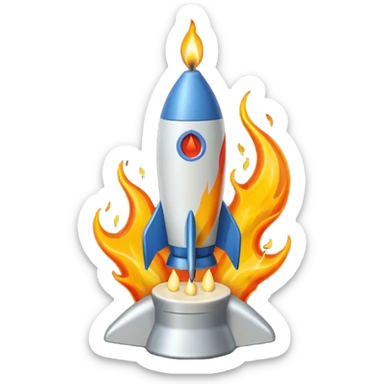 Yeah a rocket with a candle ON IT, so on it's side it must be 45 degree from the 360

So this: 🕯️

On a rocket sticker