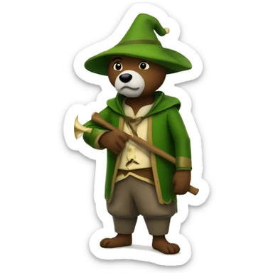 pied piper with pointed hat dont with bear sticker