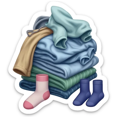 Clothes are piled up in a messy heap sticker