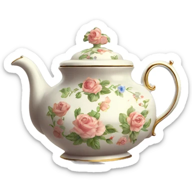 vintage fancy tea pot sticker