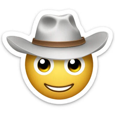smiley with cowboyhat sticker