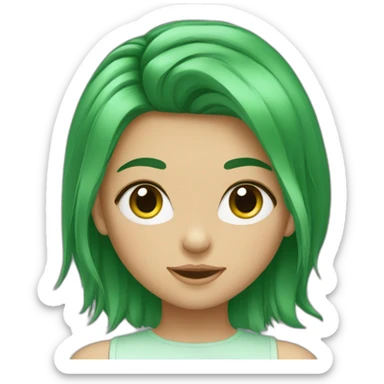 fille au cheveux chaton et yeux vert sticker