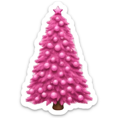 Pink Christmas tree sticker
