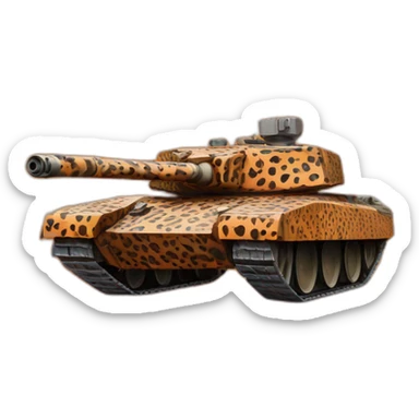 Leopard tank in orange camo sticker