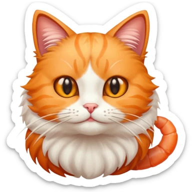 A un gato con cuerpo de gamba sticker