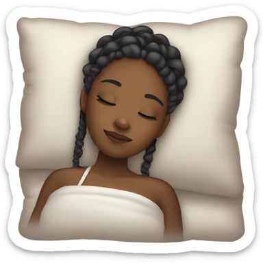 Black girl with braids sleeping sticker