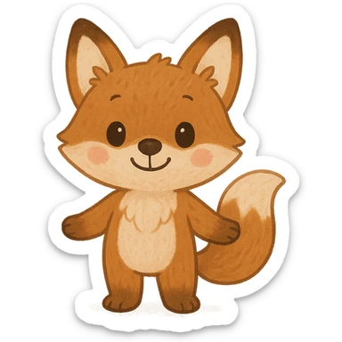 cute animal character, charming and friendly, general style sticker