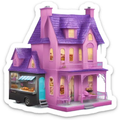 Barbie’s haunted dream house and food truck  sticker