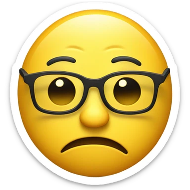 a yellow emoji with big glasses the emoji very negative  sticker