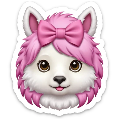 Lama with hair bow sticker