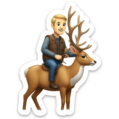 Man on a deer sticker