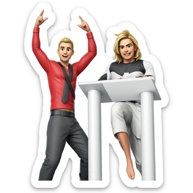 male parody character portrait sticker