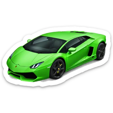 gréen neon lamborghini emoji sticker