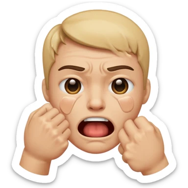 Tourne cet emoji 🤜 de -90 degrés et met le sur la bouche de cette emoji 😭 sticker