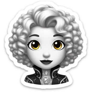 Cute fancy silver and black  sticker