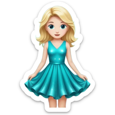 star wearing a turquoise dress sticker