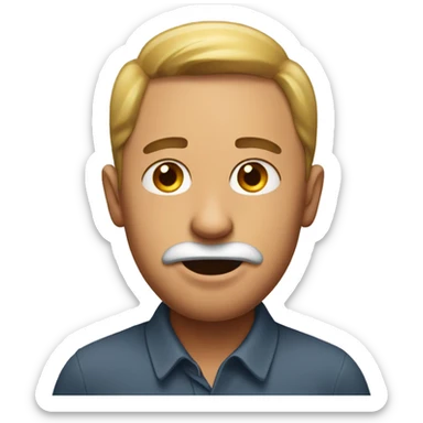 Man with an egg in his mouth sticker