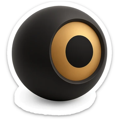 black themed eyeball, simple and bold, with a high contrast pupil and iris sticker