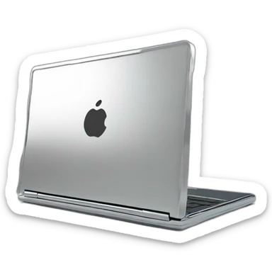 Full chrome plated solid color uncluttered laptop 3d sticker