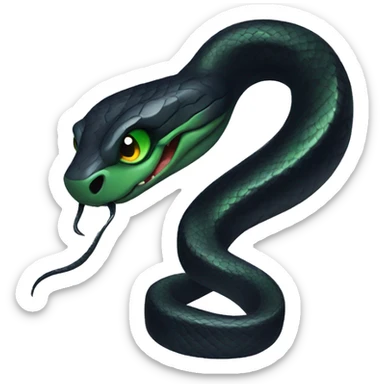 black snake with green eyes sticker