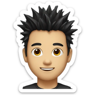 A boy with black spiky hair sticker