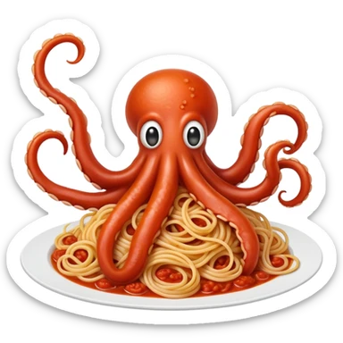 tentacled spaghetti creature  sticker