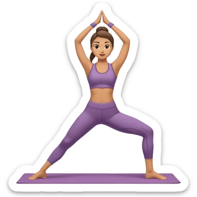 woman doing warrior yoga pose sticker