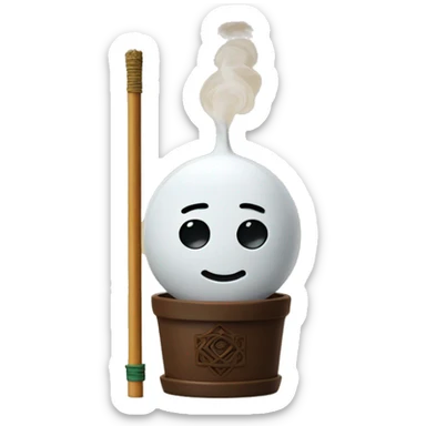 Incense stick in holder smoking sticker