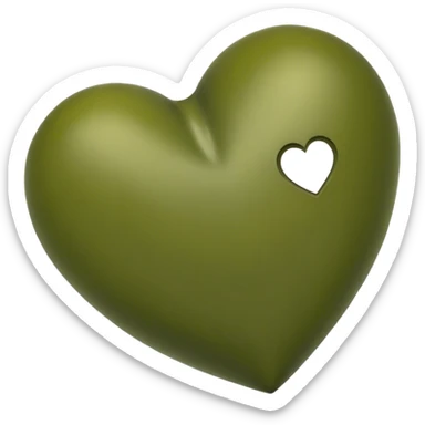 olive green heart  sticker