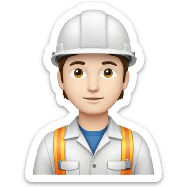 Electrical engineer with white helmet without earphone sticker