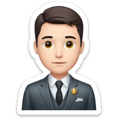 the swiss chris (banker influencer), looking professional yet have robotic elements sticker