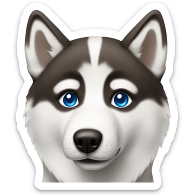 husky with one blue eye and one brown eye sticker