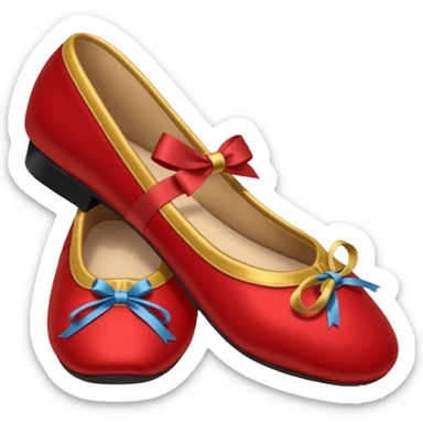 rococó zapatillas de ballet rojo con dorado sticker