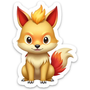 Cool cute edgy kawaii Quilava-animal-creature-hybrid full body sticker