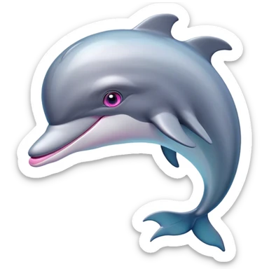 Dolphing with heart pink eyes sticker