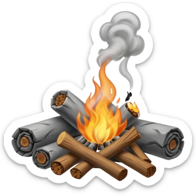 Campfire smoking many smoke sticker